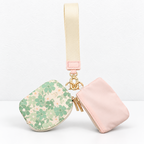 CouldNook Wristlet Pouch Set - Floral and Plain Zippered Compartments