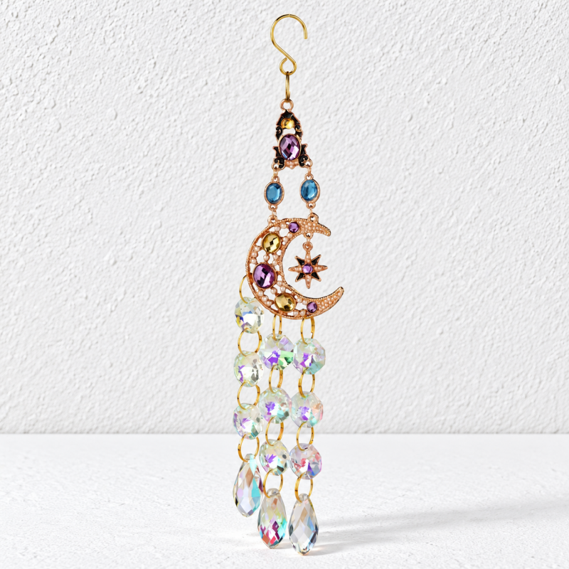 CouldNook Star And Moon Suncatcher - Colorful Accents and Delicate Hanging Strands