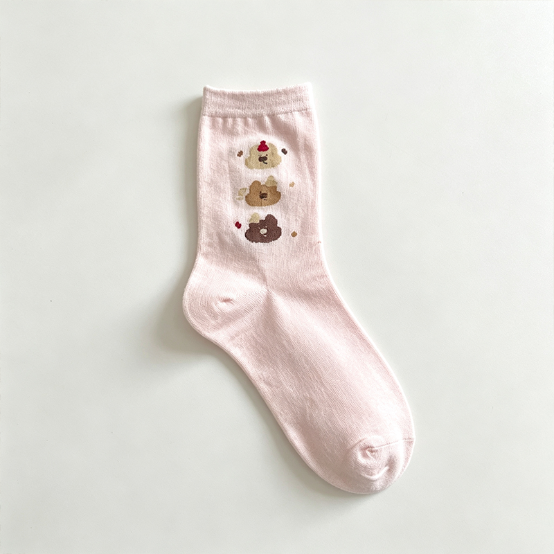CouldNook Bear Dog Crew Socks - Soft Character Accent