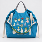 Vase and Flower Embroidered Shopping Bag