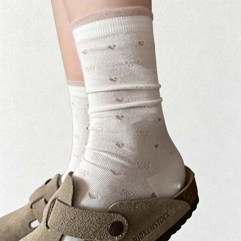 CouldNook Textured Delicate Openwork Textured Hosiery - Practical Room Accent