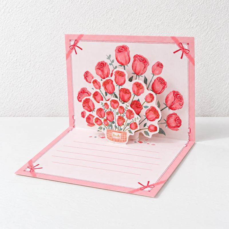 CouldNook Bouquet Greeting Card - Raised Floral Illustrations and Lined Message Panel