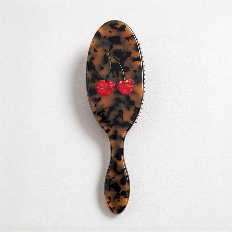 CouldNook Patterned Cushion Hairbrush - Heart or Cherries