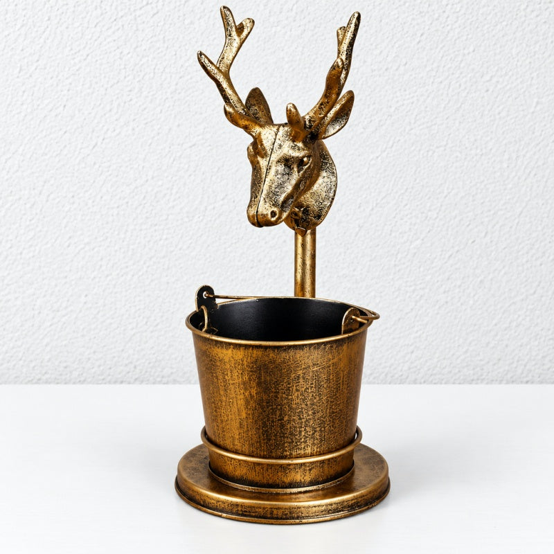 CouldNook Decorative Iron Ashtray - Bucket Bowl And Sculpted Upright Detail