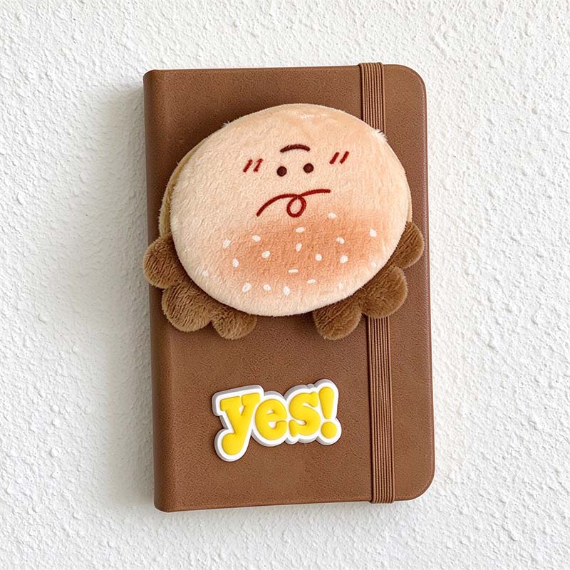 CouldNook Plush Food Notebook - Raised Character And Elastic Closure