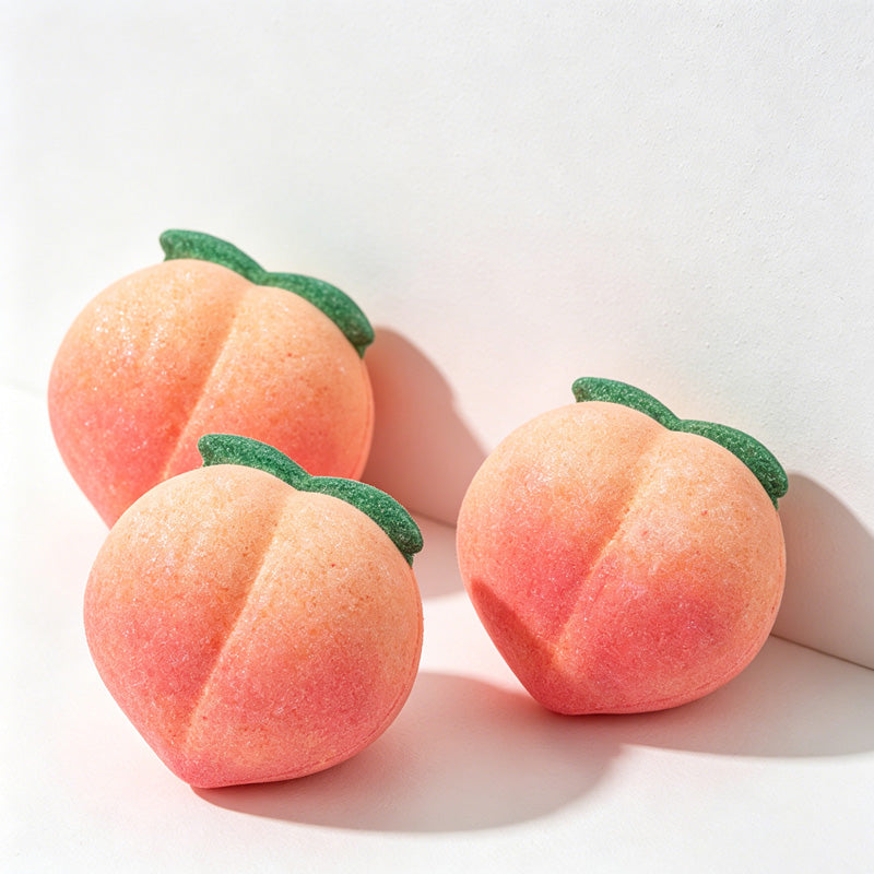 CouldNook Peach Bath Bomb - Rounded Fruit Shaped Soak