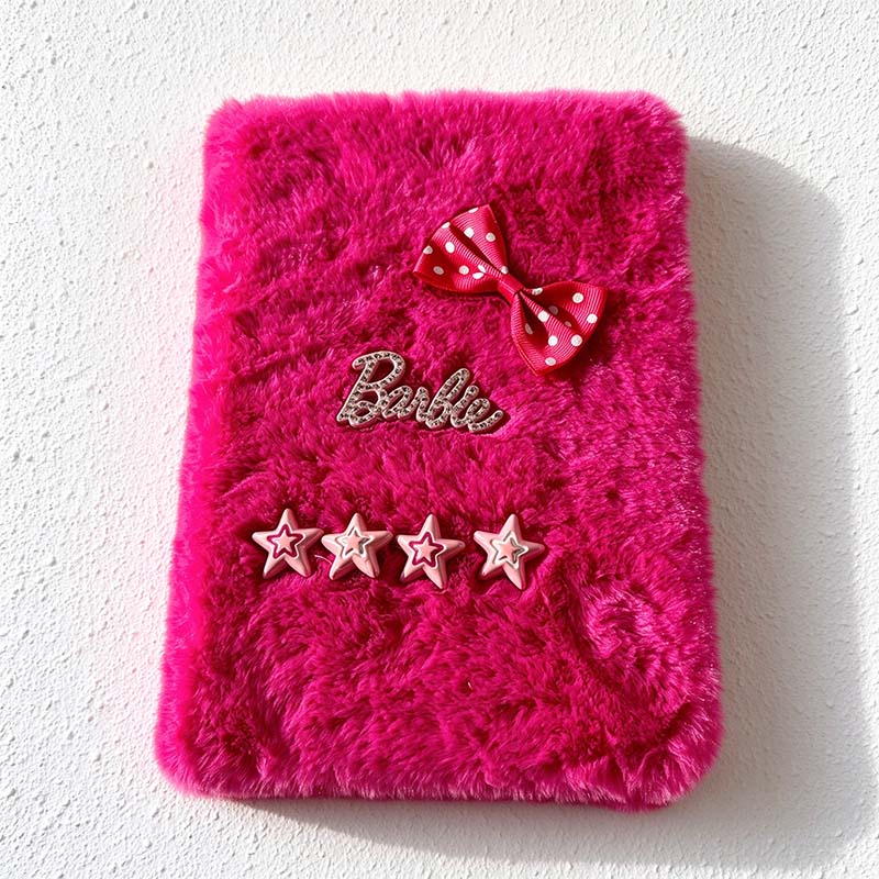 CouldNook Plush Bow Notebook - Dotted Ribbon And Decorative Cover Accents