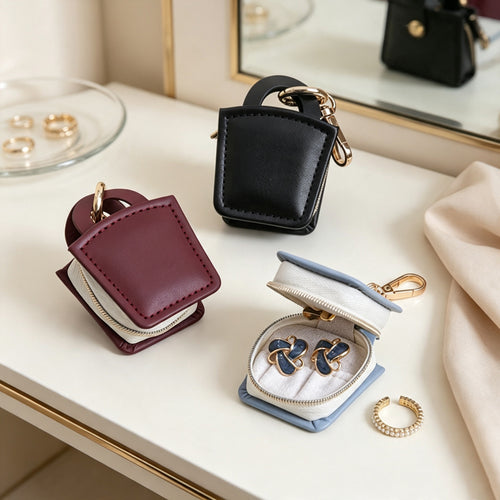 CloudNook Mini Keychain Jewelry Case‑Portable Travel Jewellery Box