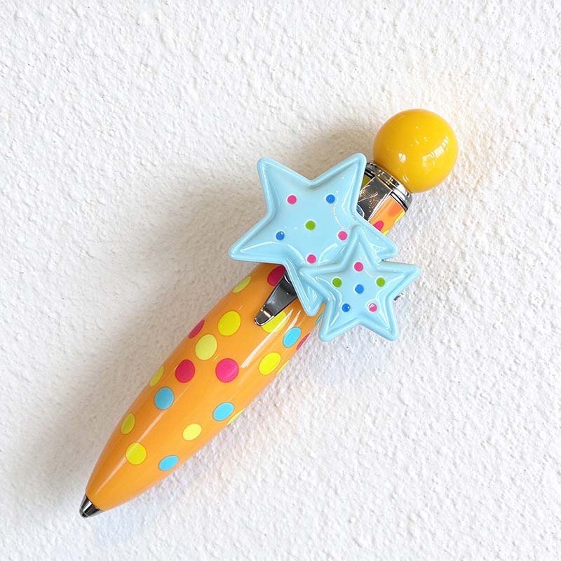 CouldNook Star Ballpoint Pen - Paired Star Accent And Dotted Barrel