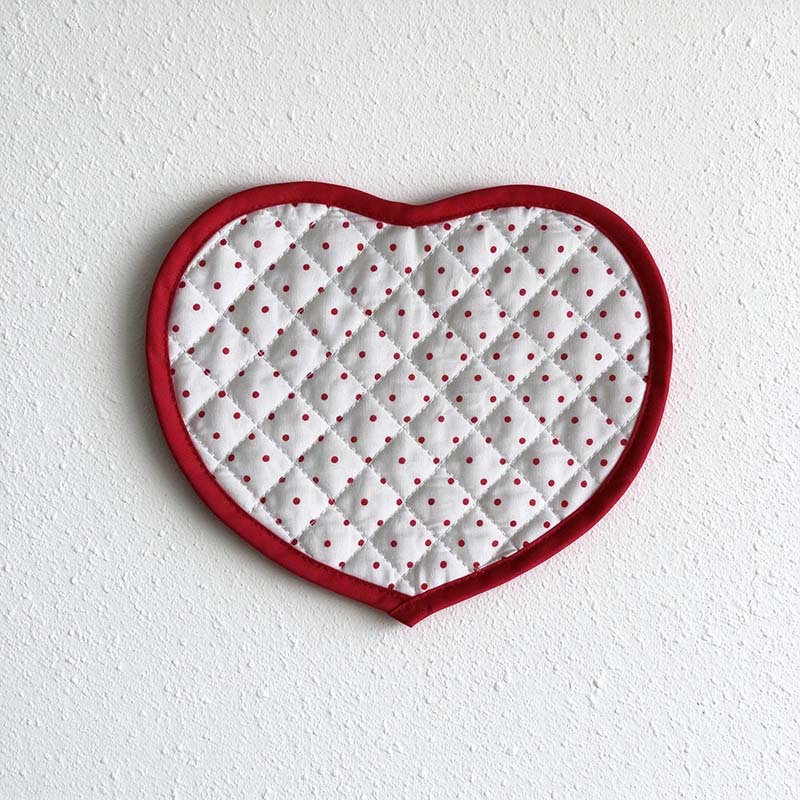 CouldNook Heart Quilted Table Mat - Polka Dots