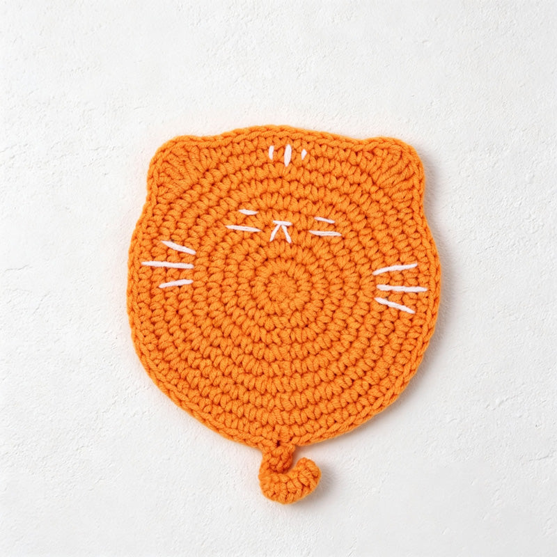 CouldNook Yarn Cat Head Coaster - Four Face Colors