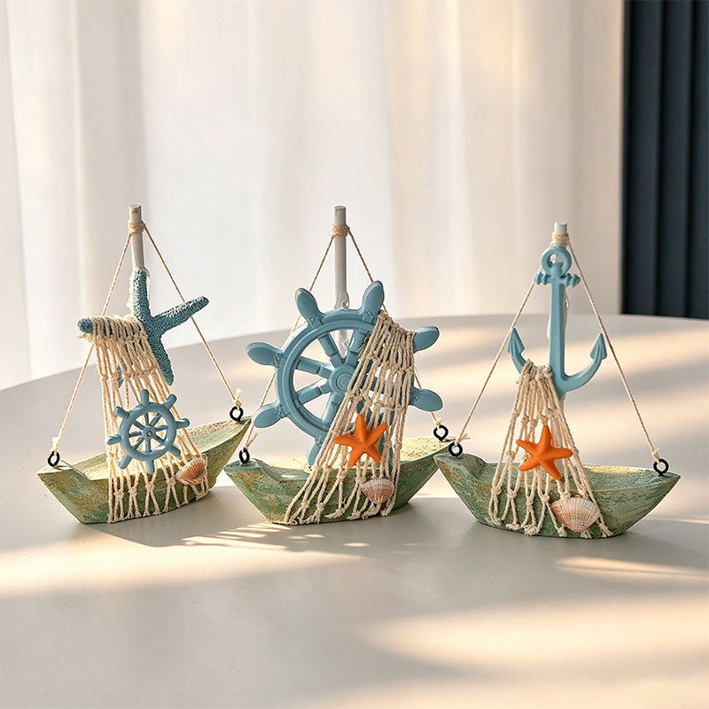 CouldNook Vintage Nautical Helm Decor - Coastal Boat Steering Ornament