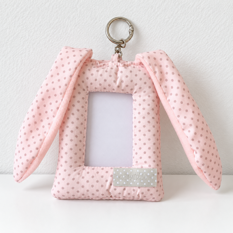 CouldNook Rabbit-Ear Card Holder - Polka Dot Border and Clear Display Window