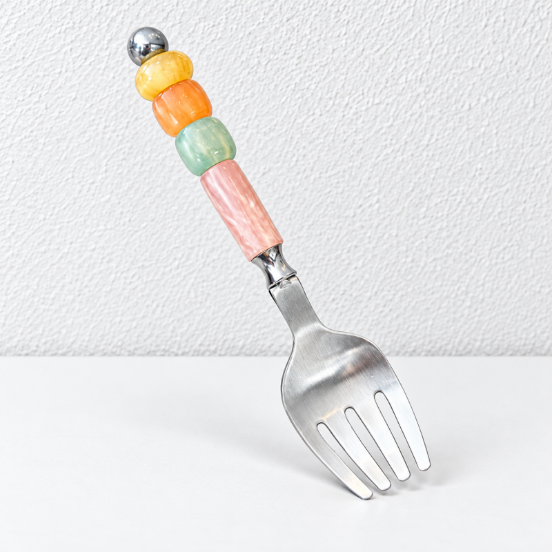 CouldNook Beaded Handle Flatware - Colorful Serving Collection Accent
