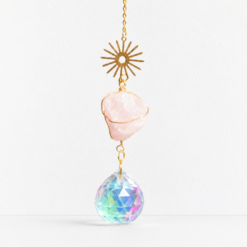 CouldNook Stone Crystal Suncatcher Ornament - Celestial Metal Frames