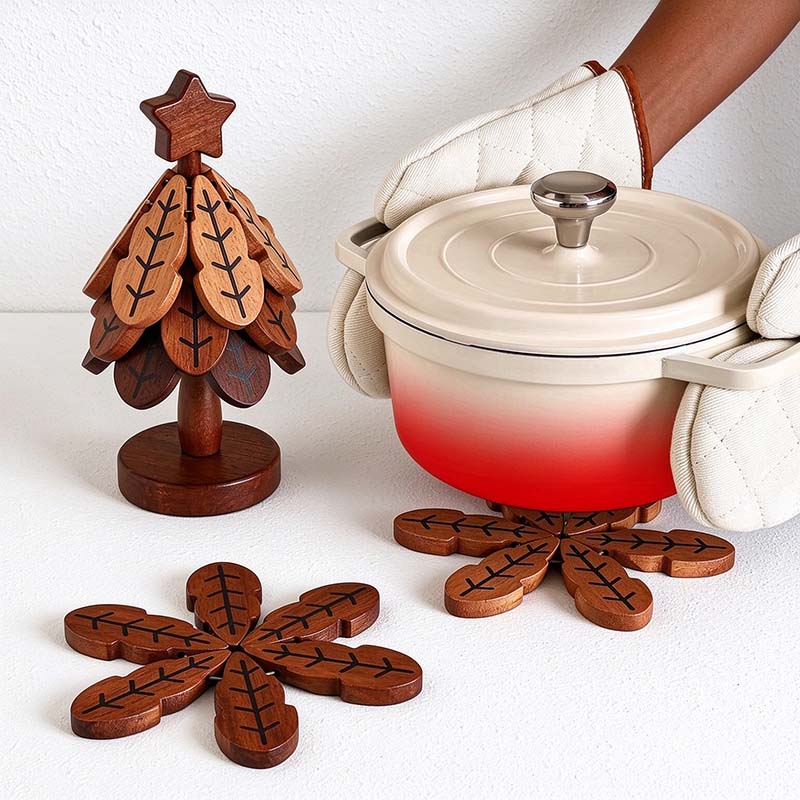 CouldNook Tree Trivet Set - Folding Mats and Stand