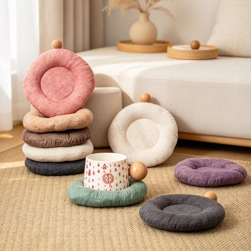 CouldNook Padded Coaster - Raised Fabric Ring and Recessed Round Center