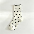 CouldNook Dot Pattern Calf Socks - Everyday Outfit Accent