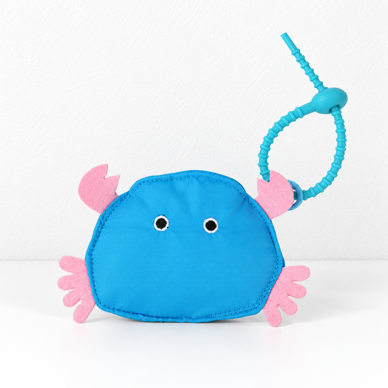 CouldNook Crab Coin Pouch - Snap Closure and Adjustable Hanging Loop