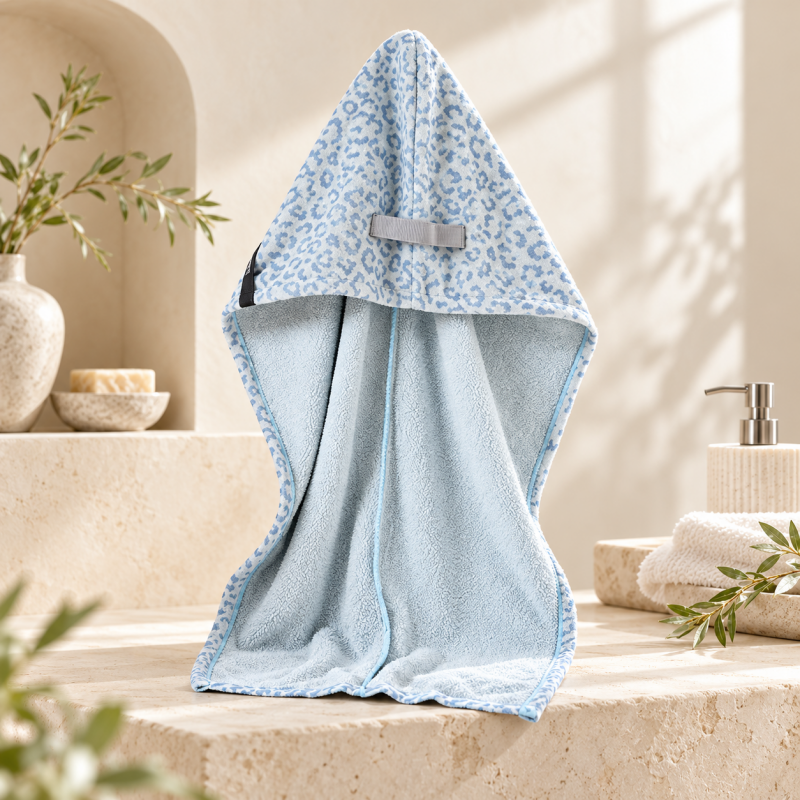 CouldNook Hair Drying Wrap - Wide-Tail Leopard Pattern