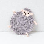 CouldNook Crochet Sheep Coaster - Rounded Body and Little Legs