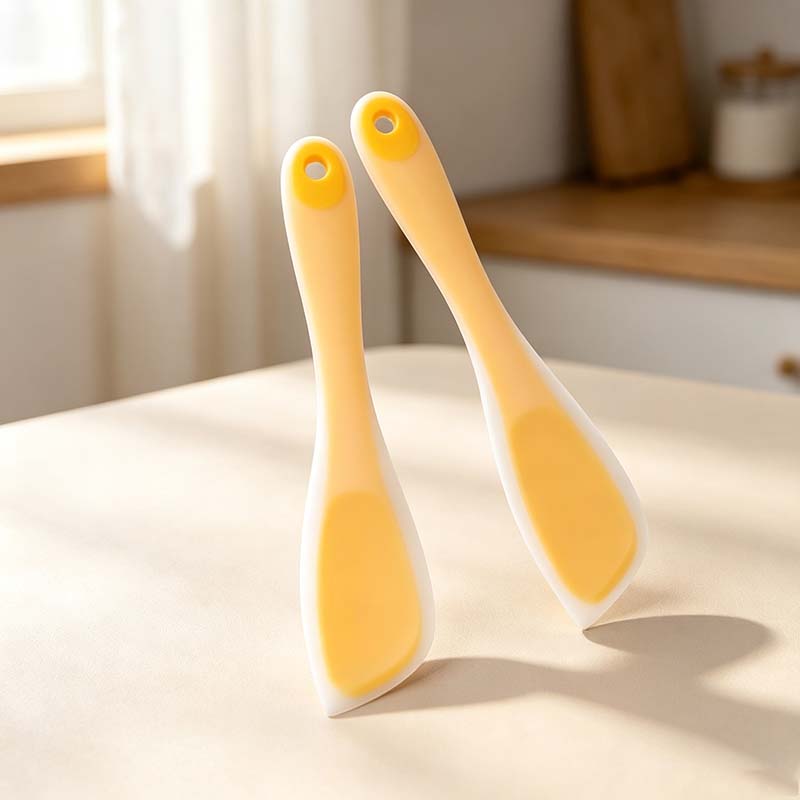 CouldNook Silicone Baking Spatula - Rounded Flexible One-Piece Design