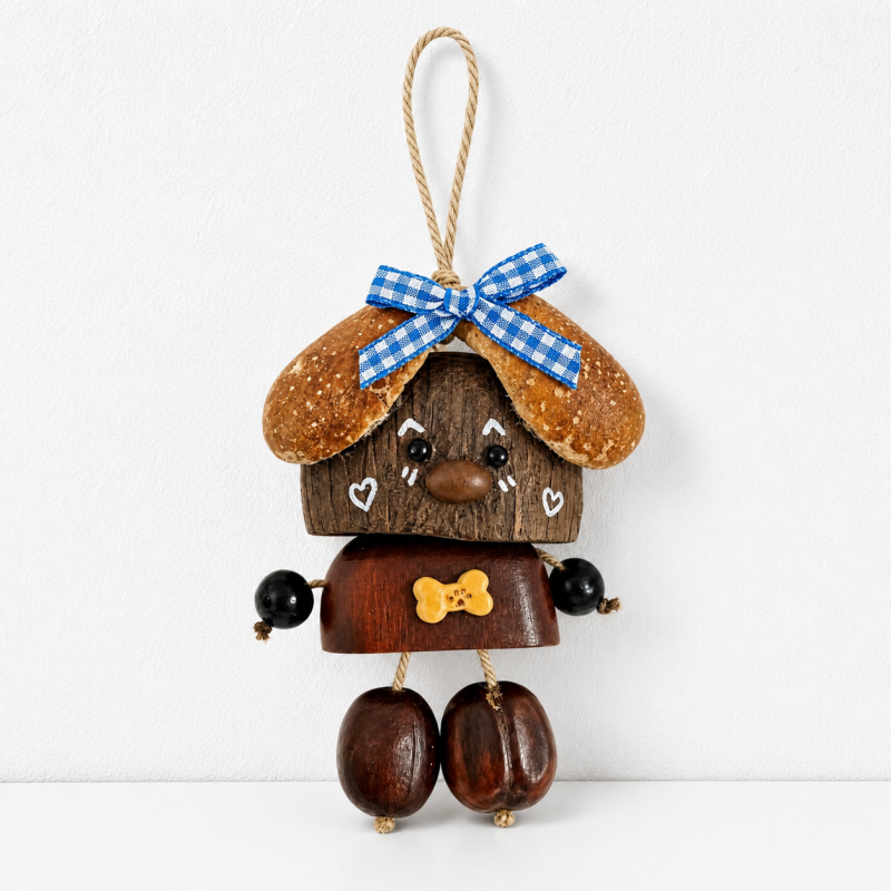 CouldNook Natural Seed Dog Charm - Cartoon Nut Pendant