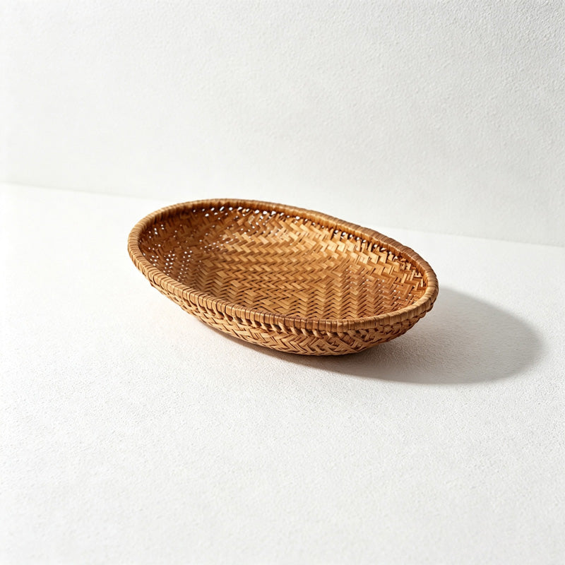 CloudNook Woven PVC Tray‑Oval Snack Storage Basket