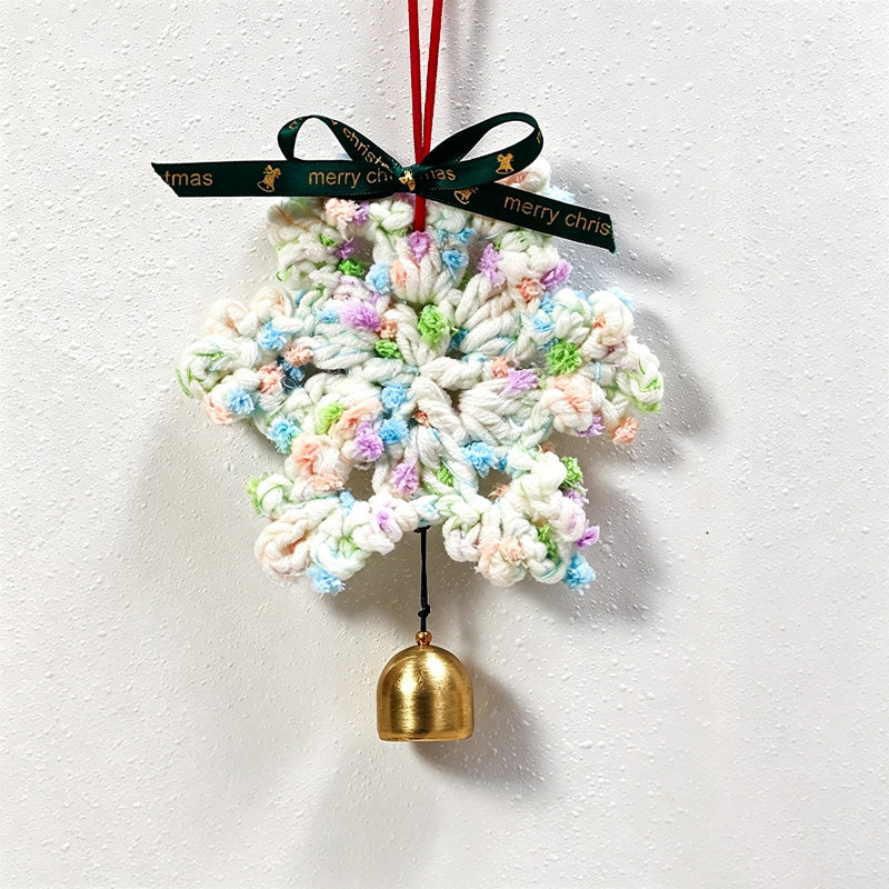 CouldNook Macrame Snowflake Hanging Ornament - Beaded Tassel Construction