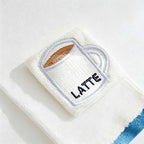 CouldNook Embroidered Cotton Towel - Illustrated Motifs And Contrast Edges