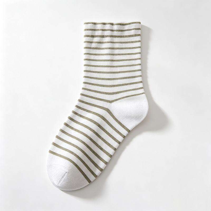 CouldNook Cozy Cotton Striped Sleep Socks - Bedtime Footwear Accent