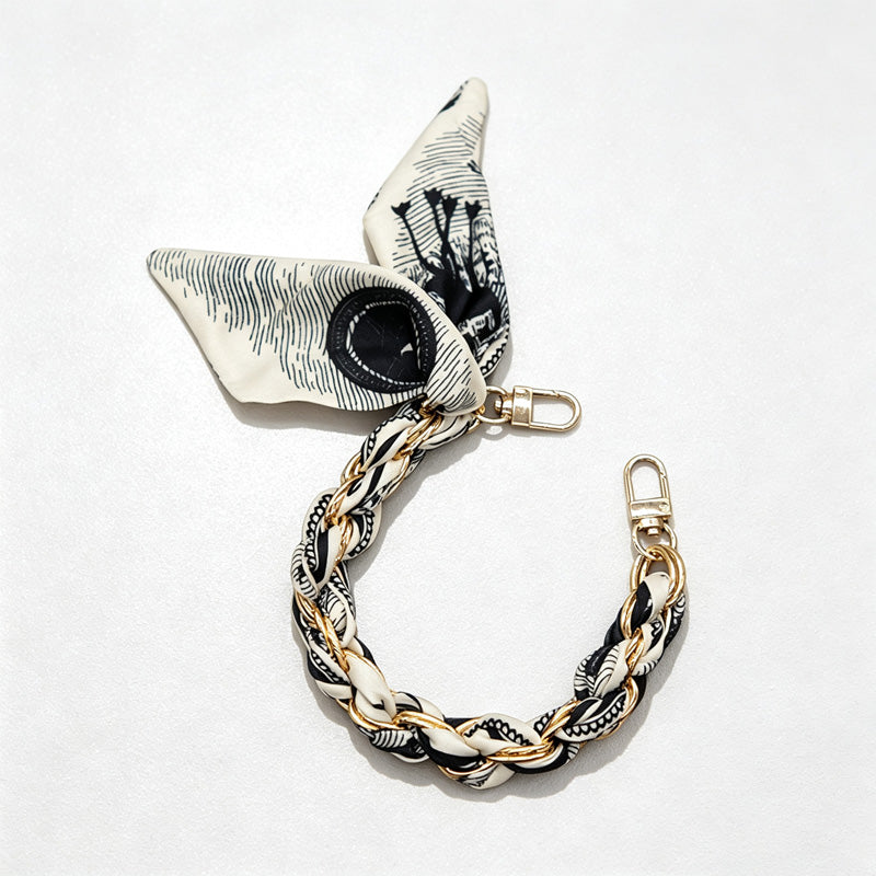 CouldNook Graphic Phone Wrist Strap - Monochrome Braided Scarf Loop