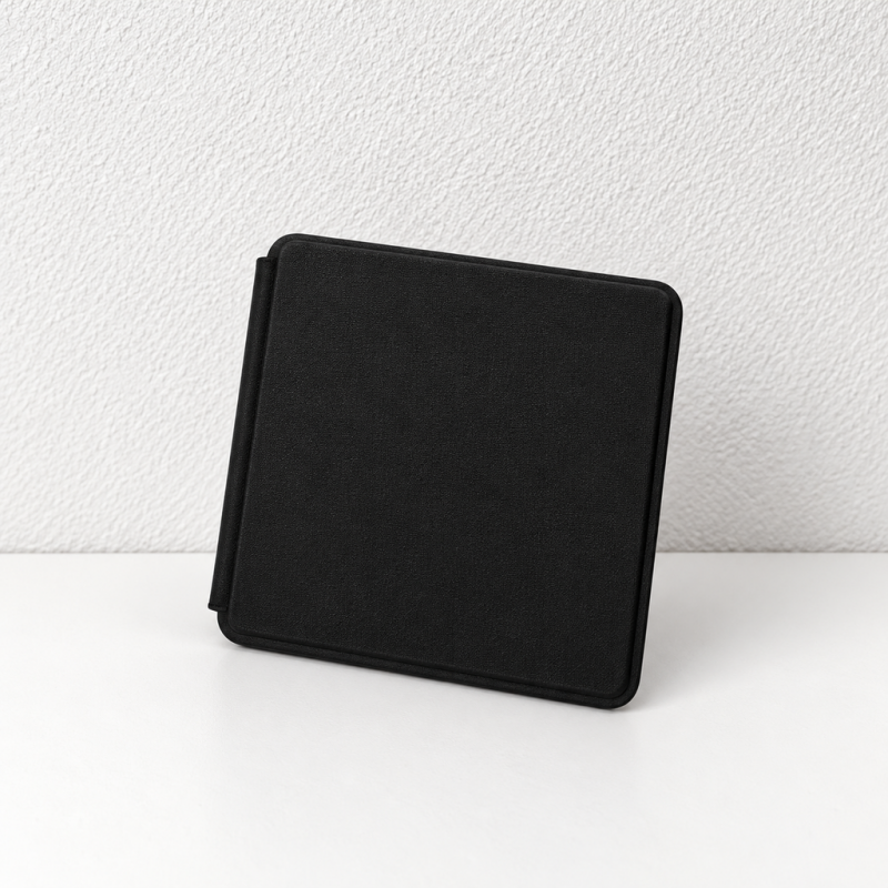 CouldNook Square Folding Mirror - Textured Cover And Dual Reflective Panels