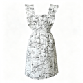 CouldNook Toile Ruffle Apron - Storybook Home Kitchen Silhouette