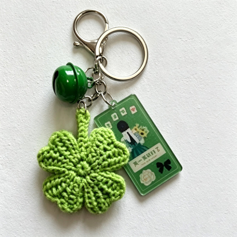 CouldNook Yarn Clover Keychain - Single and Ring Options