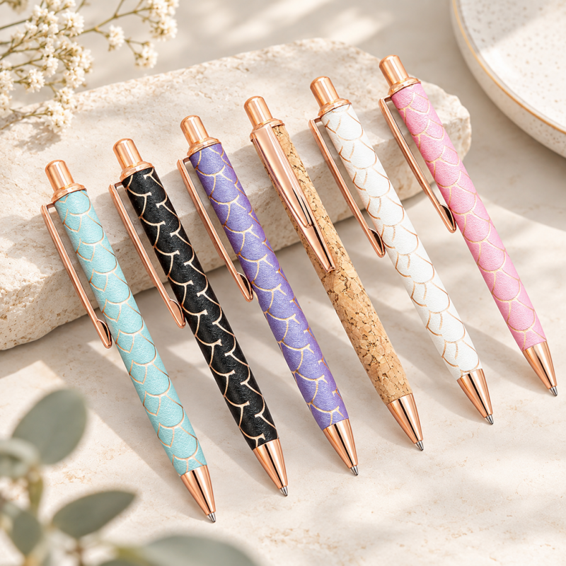 CouldNook Patterned Ballpoint Pen - Grid, Scale and Spotted Barrel Designs