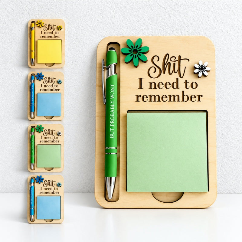 CouldNook Wood Notepad Holder - Message Detail and Pen Recess