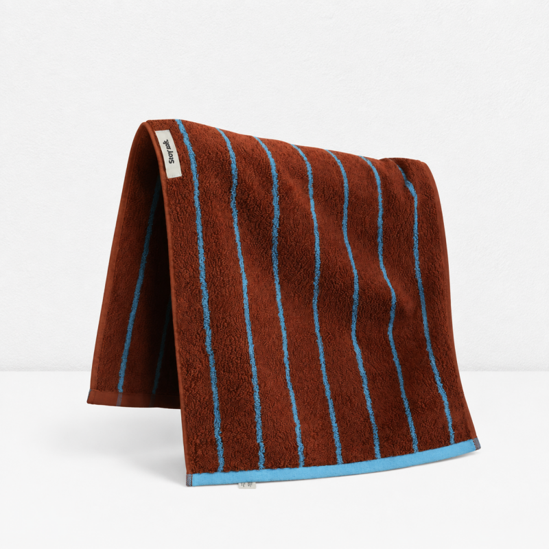 CouldNook Muted Stripe Cotton Towel - Contrasting Face and Bath Sizes