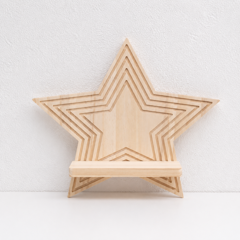 CouldNook Wooden Wall Planter Shelf - Moon and Star Shapes