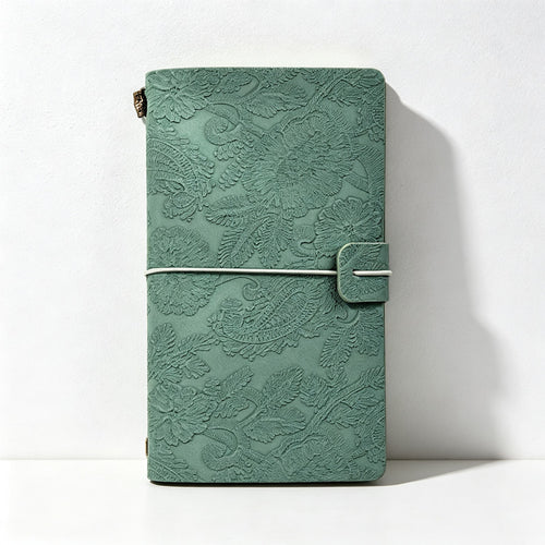 CloudNook 3-in-1 Embossed Floral A6 Notebook‑Refillable Vintage Journal