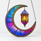 CouldNook Moon Hanging Ornament - Flat Acrylic And Lantern-Inspired Artwork