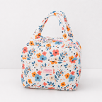 CouldNook Quilted Floral Lunch Bag - Front Pocket and Carry Handles