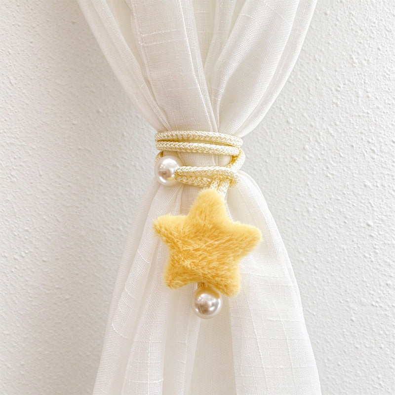 Star Curtain Tieback with Pearl-Like Bead Details