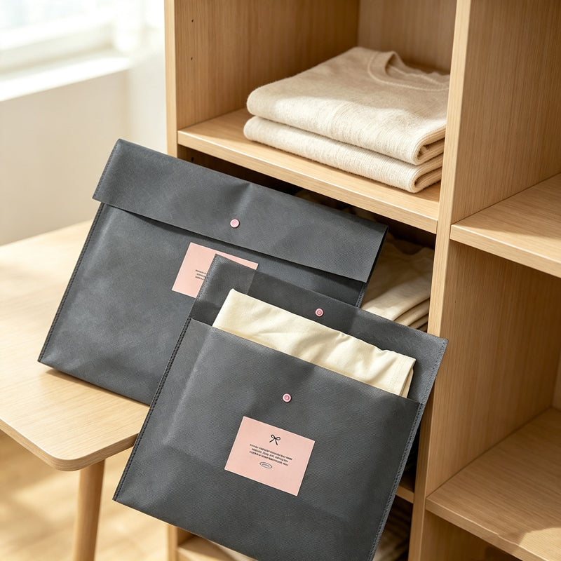 CloudNook Non‑Woven Envelope Pouch‑Snap Button Storage Bag