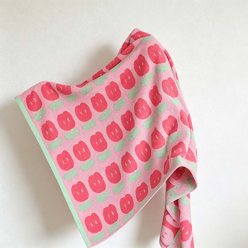 CouldNook Floral Jacquard Cotton Towel - Repeating Lily Pattern