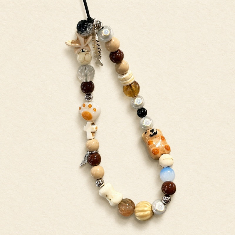CouldNook Mixed Motif Beaded Phone Charm - Loop Cord Attachment