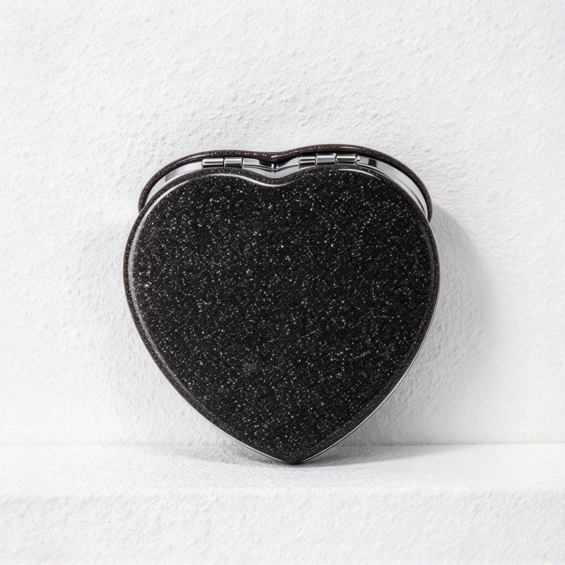 CouldNook Glitter Folding Compact Mirror - Hinged Case And Shaped Outline
