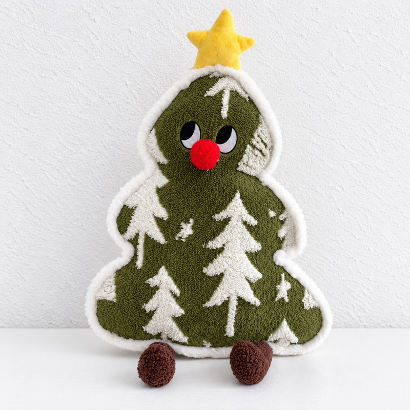 CouldNook Christmas Tree Cushion - Raised Patterns And Three Color Choices