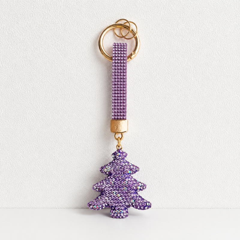 CouldNook Christmas Tree Rhinestone Keychain - Festive Charm