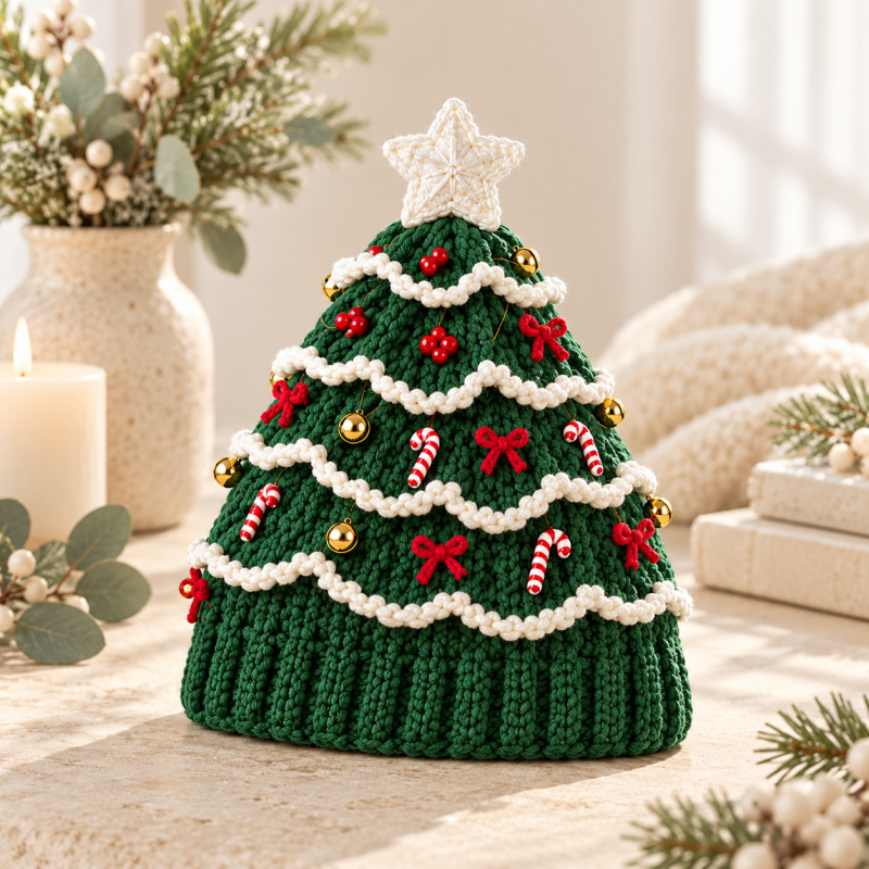 CouldNook Christmas Tree Crochet Hat Material Kit - Layered Branches